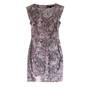 French Connection Flight of Fancy Purple/White Sheath Dress Size 4